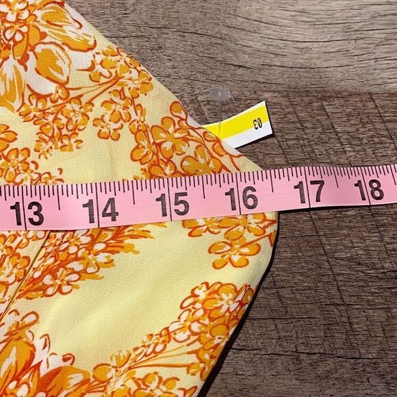 Collective Concepts Womens Floral Smocked Waist Halter Dress Yellow Medium NWOT - Picture 6 of 8